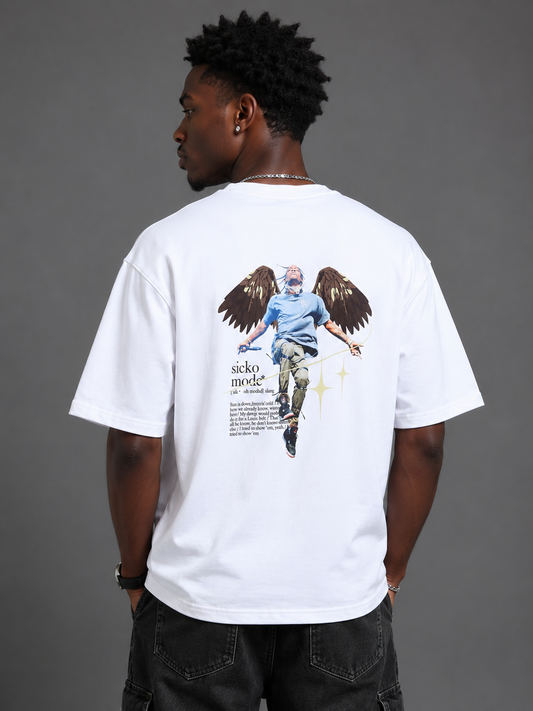 Look Mom I Can Fly Oversized T-Shirt – White
