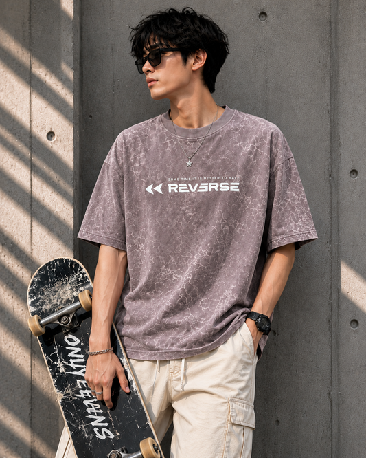 ONLY7EVENS REVERSE Acid Wash Oversized T-Shirt | 245 GSM Premium Cotton