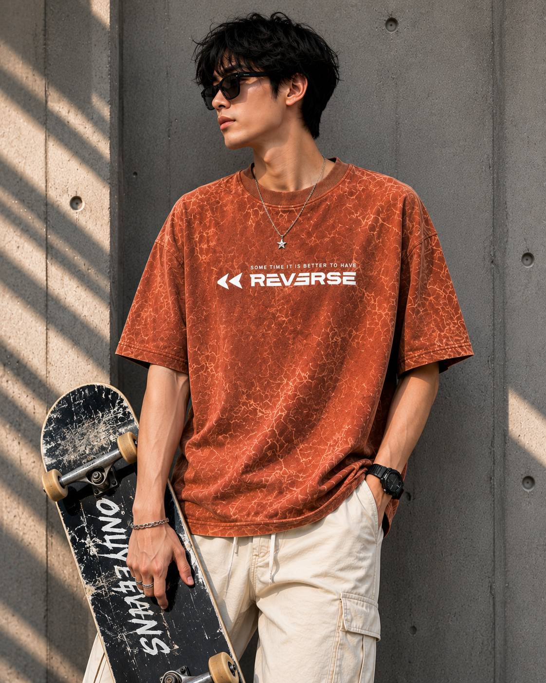 ONLY7EVENS REVERSE Acid Wash Oversized T-Shirt | 245 GSM Premium Cotton