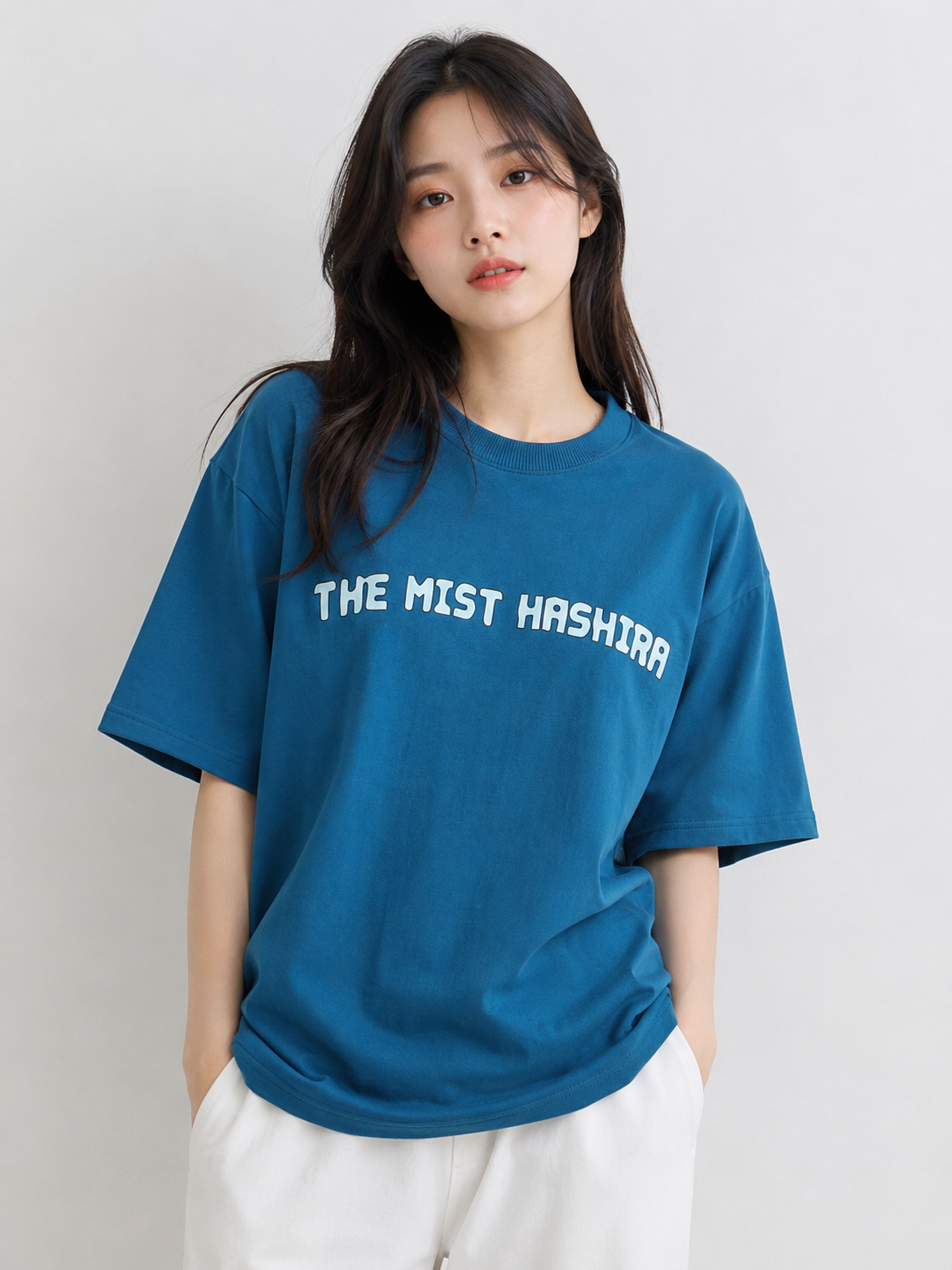 Muichiro Tokito Oversized T-Shirt | 245 GSM Premium Cotton | Blue | Unisex