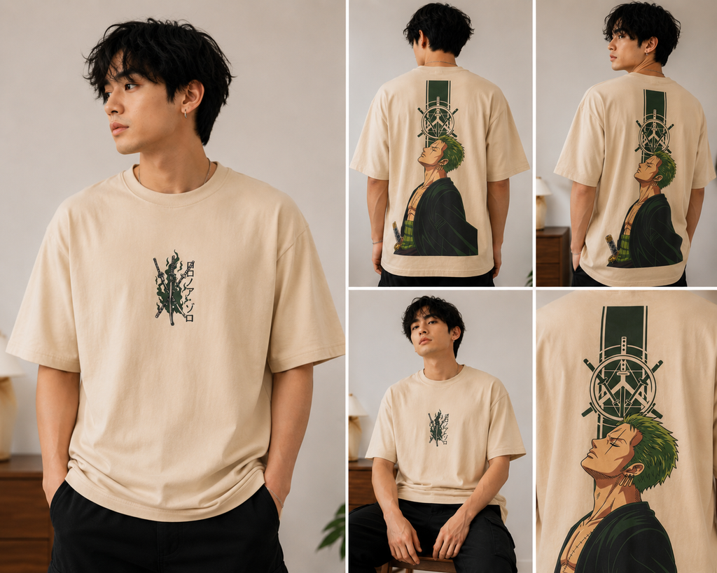 One Piece Zoro Oversized T-Shirt | 240 GSM Premium Cotton