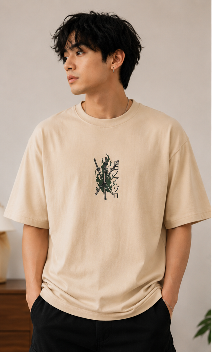 One Piece Zoro Oversized T-Shirt | 240 GSM Premium Cotton
