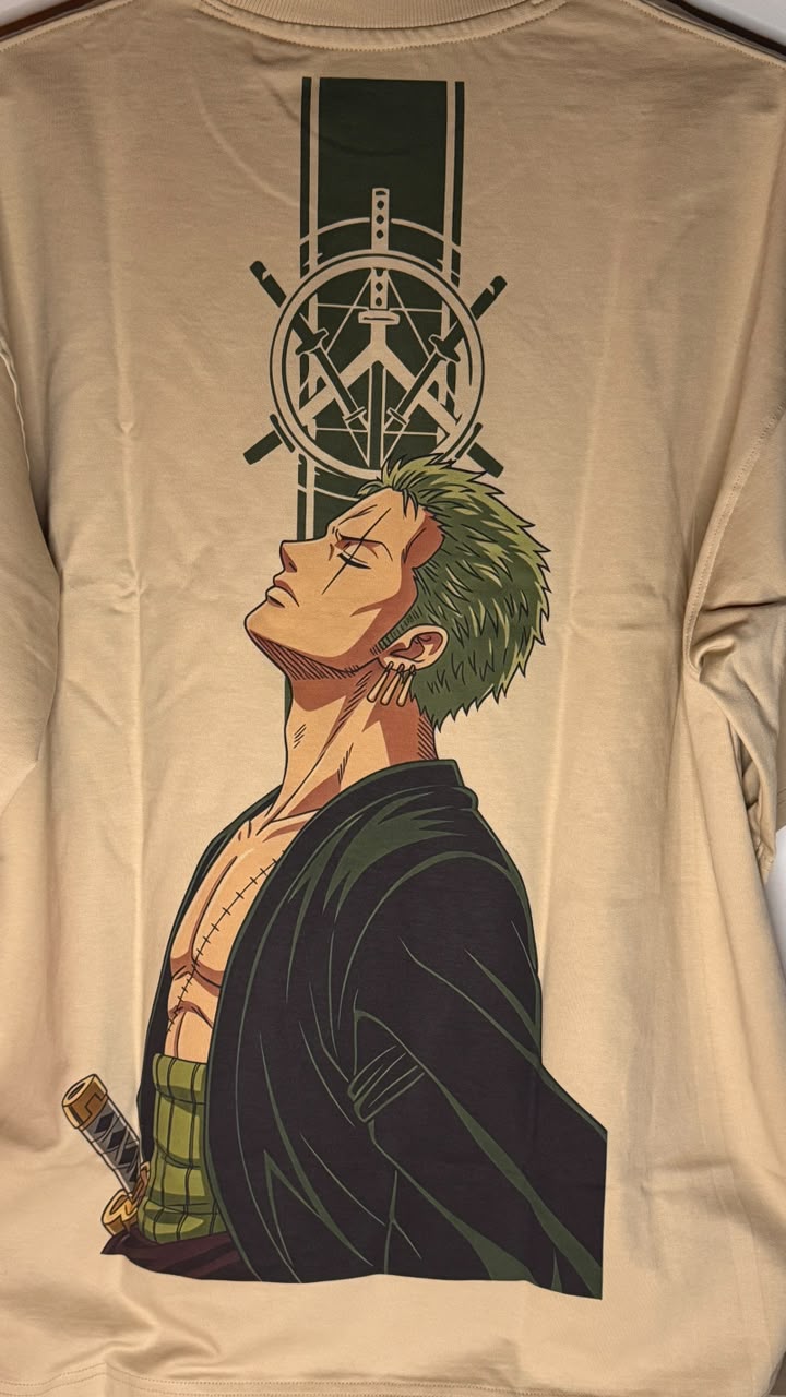 One Piece Zoro Oversized T-Shirt | 240 GSM Premium Cotton