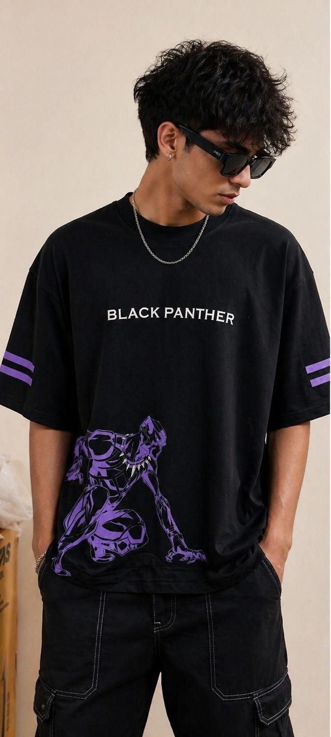Black Panther Oversized T-Shirt | 245 GSM Premium Cotton | Black | Unisex