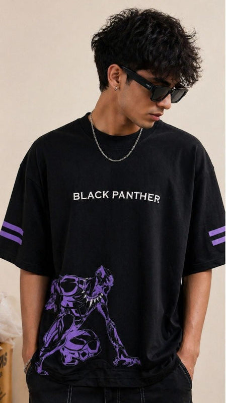 Black Panther Oversized T-Shirt | 245 GSM Premium Cotton | Black | Unisex