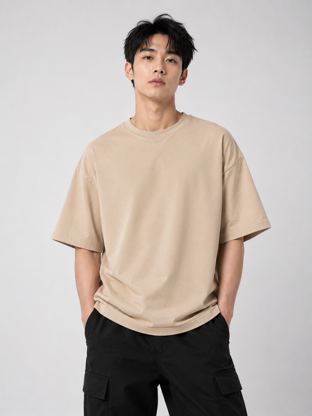 Zen Monk Oversized T-Shirt – Beige